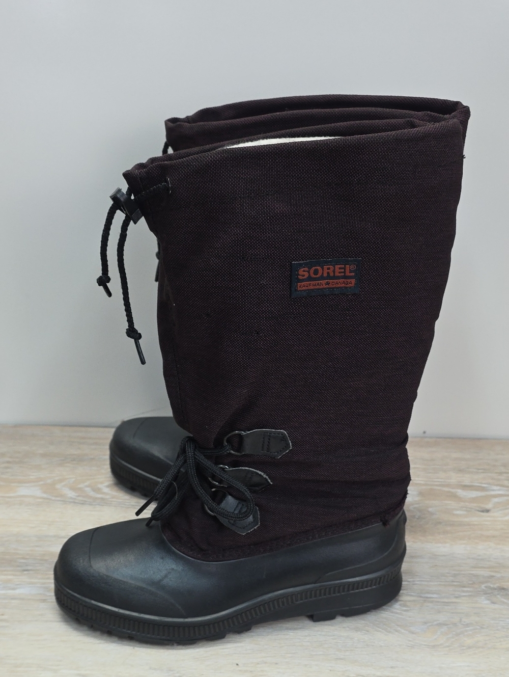 Vintage Sorel Kaufman Canada Canvas Snow Boots Felt Lined Pac Duck Boots Sz 10